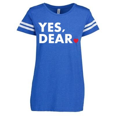 Funny Yes Dear Heart Valentines Day Husband Wife Gift Enza Ladies Jersey Football T-Shirt