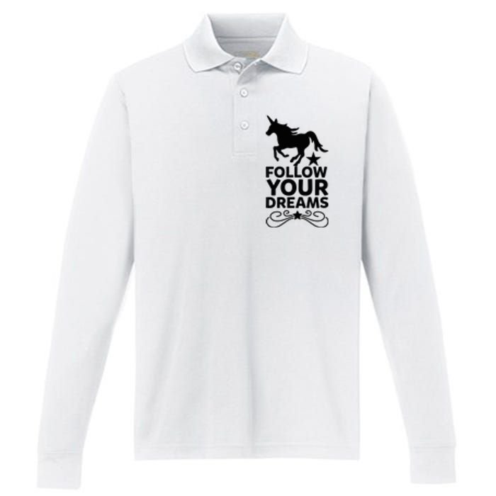 Follow Your Dreams Performance Long Sleeve Polo