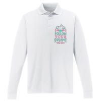 Follow Your Dreams Performance Long Sleeve Polo