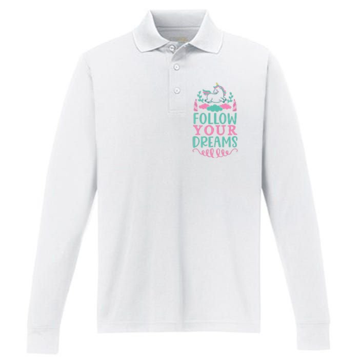 Follow Your Dreams Performance Long Sleeve Polo