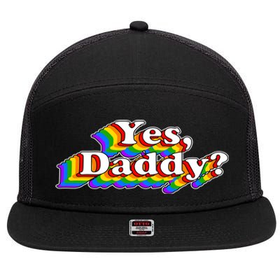 Funny Yes Daddy Retro Naughty Daddy's Girl 7 Panel Mesh Trucker Snapback Hat