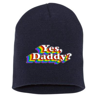 Funny Yes Daddy Retro Naughty Daddy's Girl Short Acrylic Beanie