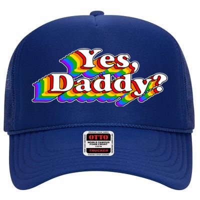 Funny Yes Daddy Retro Naughty Daddy's Girl High Crown Mesh Back Trucker Hat