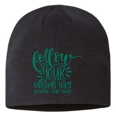 Follow Your Dreams They Know The Way Funny Sustainable Beanie