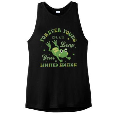 Forever Young Est 2 29 Leap Year Limited Edition Ladies PosiCharge Tri-Blend Wicking Tank