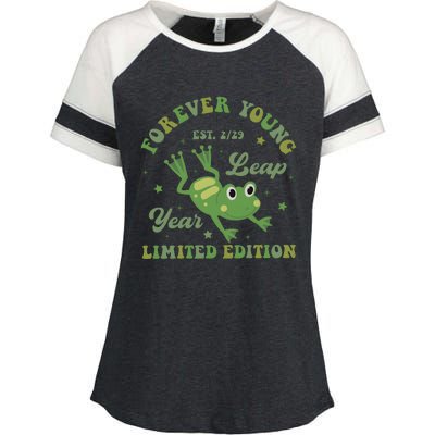 Forever Young Est 2 29 Leap Year Limited Edition Enza Ladies Jersey Colorblock Tee