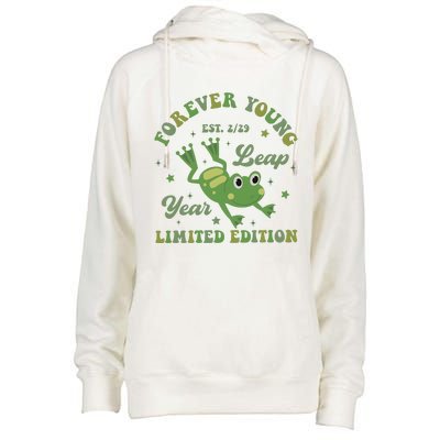 Forever Young Est 2 29 Leap Year Limited Edition Womens Funnel Neck Pullover Hood