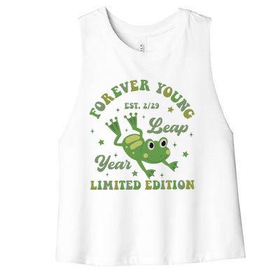 Forever Young Est 2 29 Leap Year Limited Edition Women's Racerback Cropped Tank