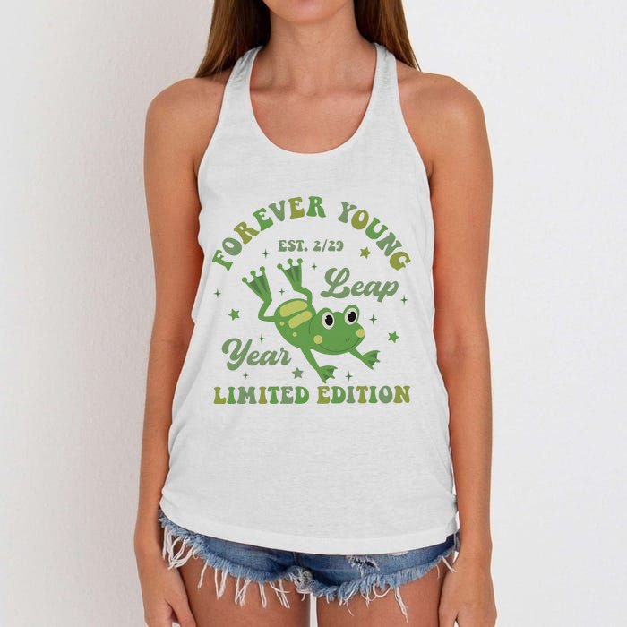 Forever Young Est 2 29 Leap Year Limited Edition Women's Knotted Racerback Tank