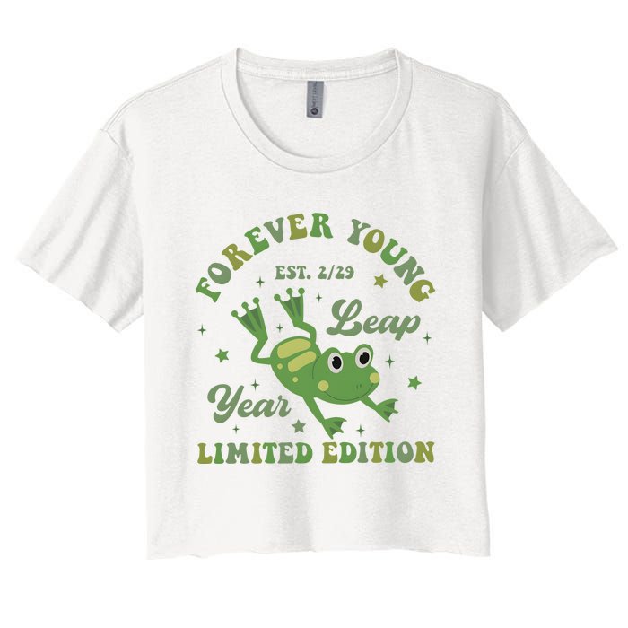 Forever Young Est 2 29 Leap Year Limited Edition Women's Crop Top Tee