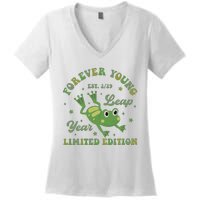 Forever Young Est 2 29 Leap Year Limited Edition Women's V-Neck T-Shirt