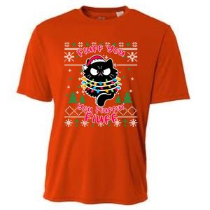 Fluff You Fluffin Cat Pyjamas Pj Ugly Xmas Funny Christmas Gift Cooling Performance Crew T-Shirt