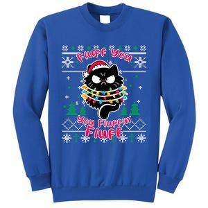 Fluff You Fluffin Cat Pyjamas Pj Ugly Xmas Funny Christmas Gift Sweatshirt