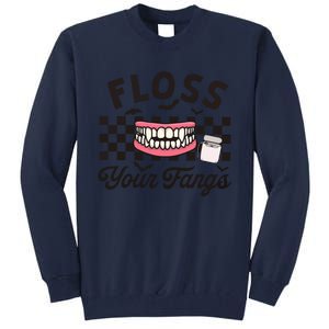 Floss Your Fangs Dental Crew Halloween Tall Sweatshirt