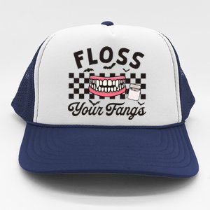 Floss Your Fangs Dental Crew Halloween Trucker Hat