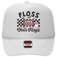 Floss Your Fangs Dental Crew Halloween High Crown Mesh Back Trucker Hat