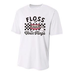 Floss Your Fangs Dental Crew Halloween Youth Performance Sprint T-Shirt