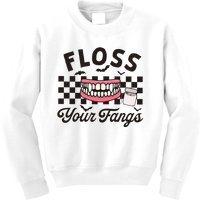 Floss Your Fangs Dental Crew Halloween Kids Sweatshirt