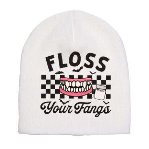 Floss Your Fangs Dental Crew Halloween Short Acrylic Beanie