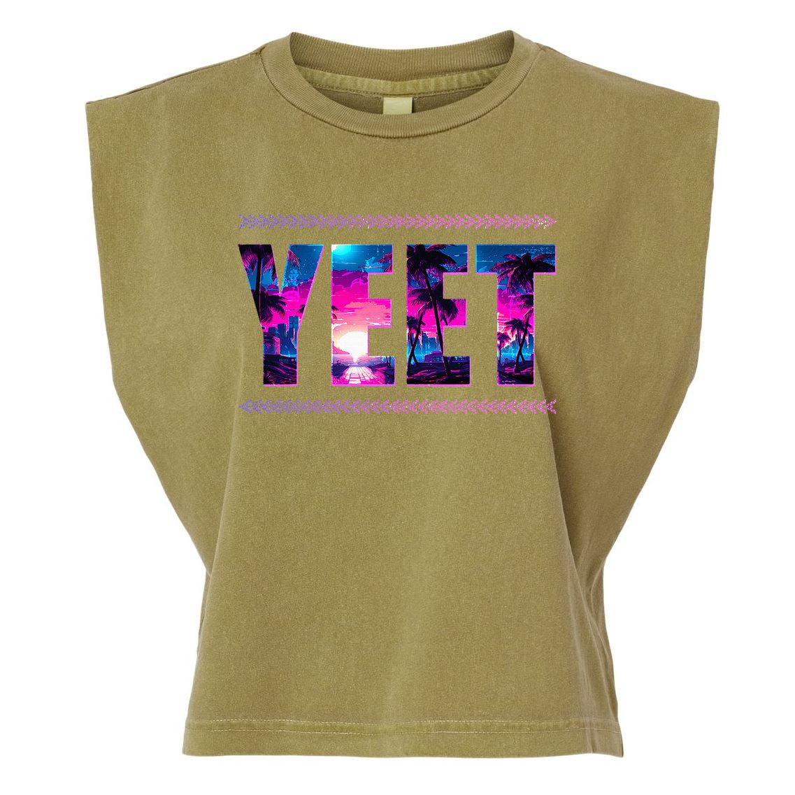 Funny Yeet Garment-Dyed Women's Muscle Tee