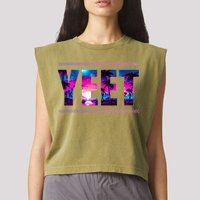 Funny Yeet Garment-Dyed Women's Muscle Tee