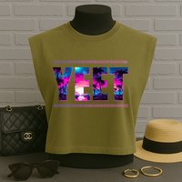 Funny Yeet Garment-Dyed Women's Muscle Tee