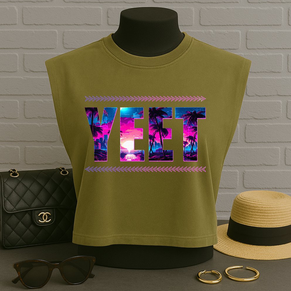 Funny Yeet Garment-Dyed Women's Muscle Tee