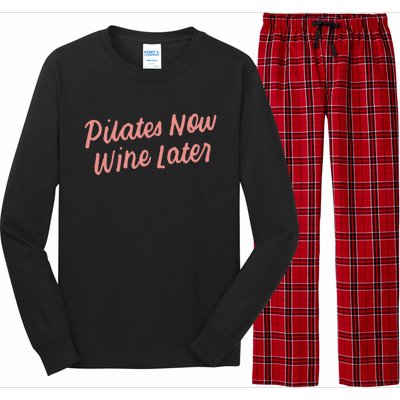 Funny Yoga For Ers Cute Pilates Now Wine Later Meaningful Gift Long Sleeve Pajama Set