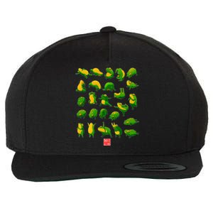 Funny Yoga Frog And Toad Meditation Japanese Art Graphic Wool Snapback Cap