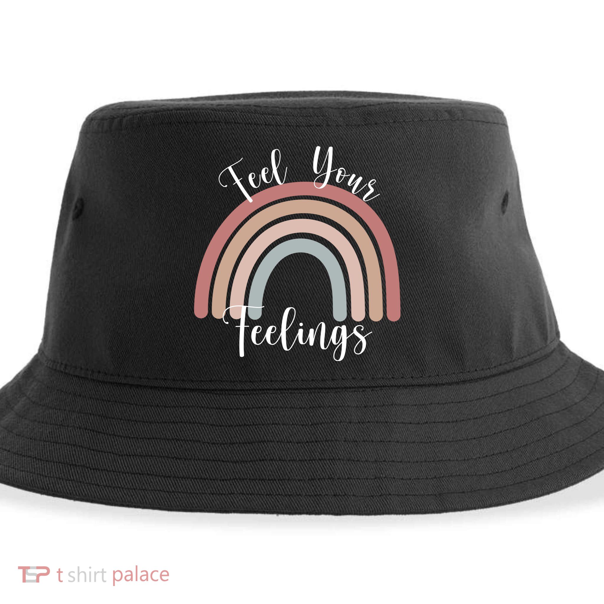 Feel Your Feelings Rainbow Sustainable Bucket Hat