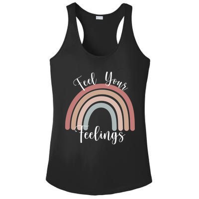 Feel Your Feelings Rainbow Ladies PosiCharge Competitor Racerback Tank
