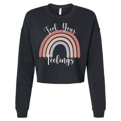Feel Your Feelings Rainbow Cropped Pullover Crew