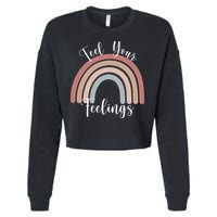 Feel Your Feelings Rainbow Cropped Pullover Crew
