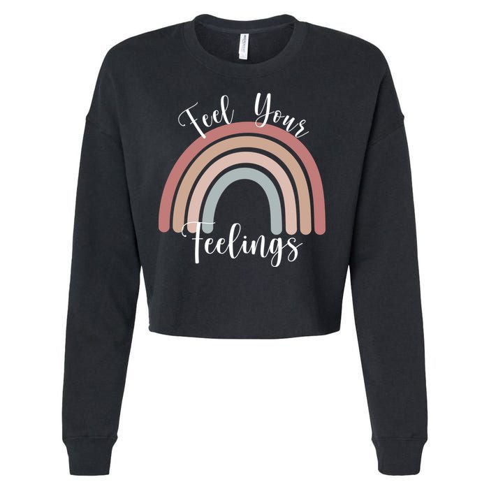 Feel Your Feelings Rainbow Cropped Pullover Crew