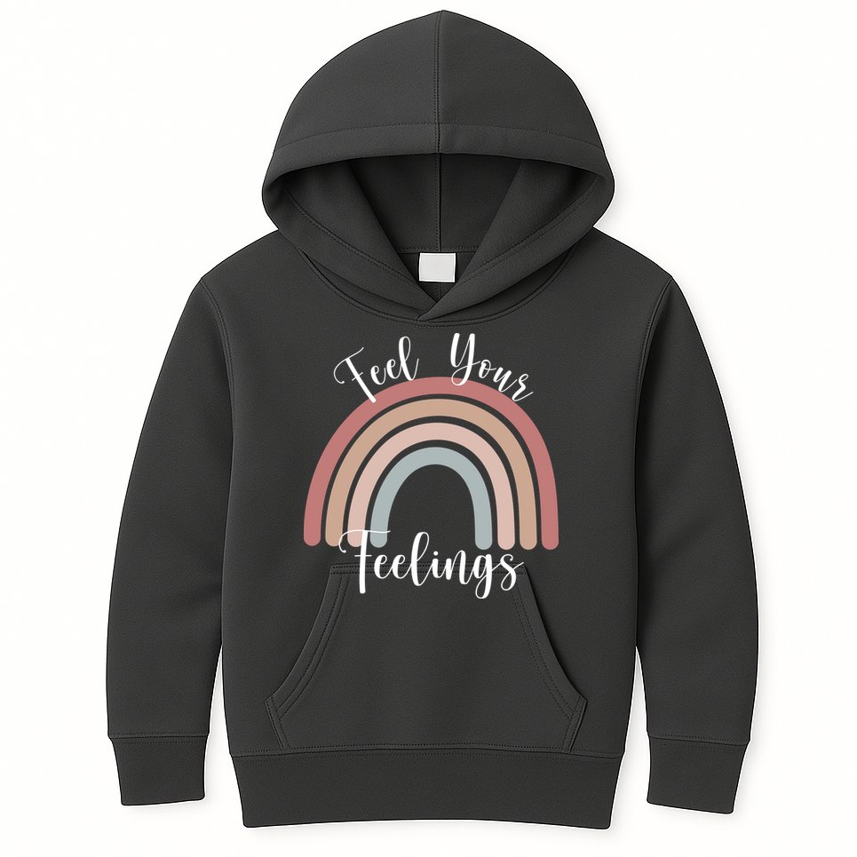 Feel Your Feelings Rainbow Kids Hoodie