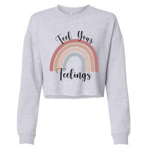 Feel Your Feelings Rainbow Cropped Pullover Crew