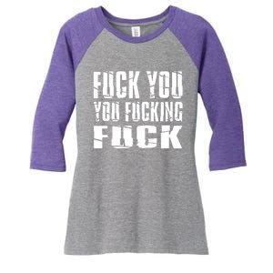 Fuck You Fucking Cool Sayings Hipster Women's Tri-Blend 3/4-Sleeve Raglan Shirt