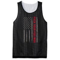 Fuck Your Feelings Vintage American US Flag Mesh Reversible Basketball Jersey Tank