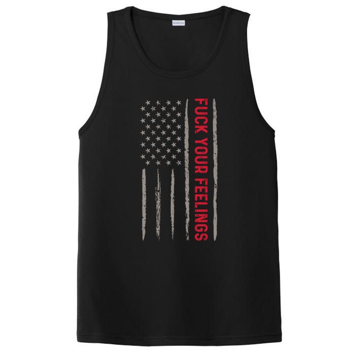 Fuck Your Feelings Vintage American US Flag PosiCharge Competitor Tank