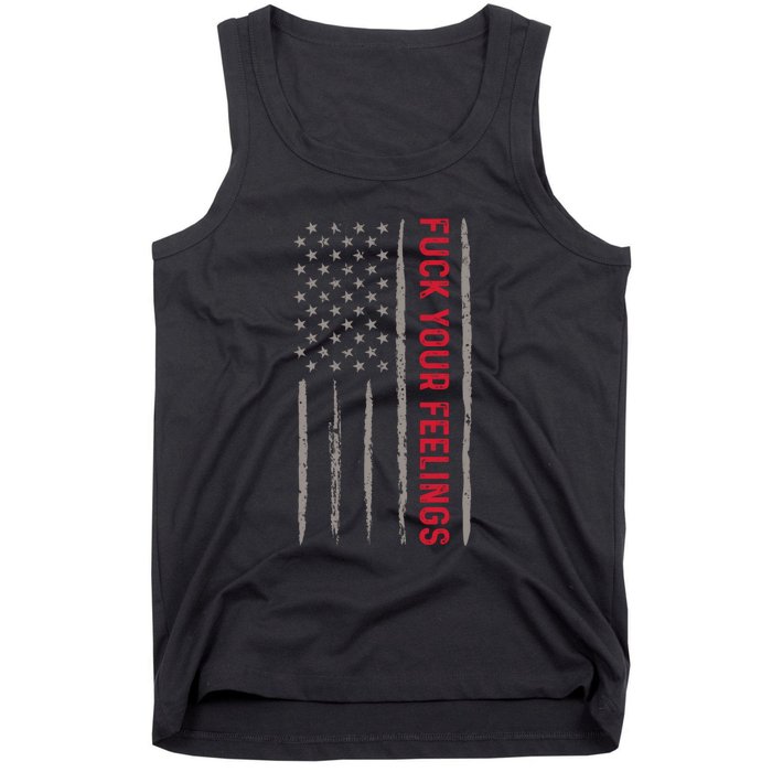 Fuck Your Feelings Vintage American US Flag Tank Top