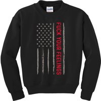 Fuck Your Feelings Vintage American US Flag Kids Sweatshirt