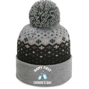 First Year Fathers Day Funny Bottles Milk Best Daddy Cool Gift The Baniff Cuffed Pom Beanie