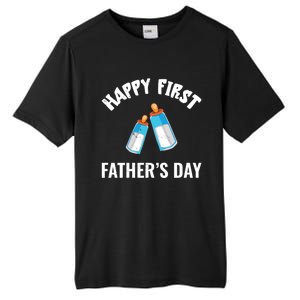 First Year Fathers Day Funny Bottles Milk Best Daddy Cool Gift Tall Fusion ChromaSoft Performance T-Shirt