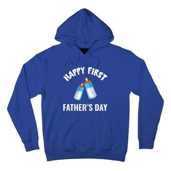 First Year Fathers Day Funny Bottles Milk Best Daddy Cool Gift Hoodie