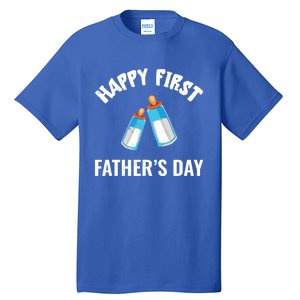 First Year Fathers Day Funny Bottles Milk Best Daddy Cool Gift Tall T-Shirt