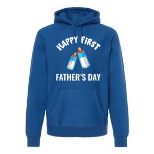 First Year Fathers Day Funny Bottles Milk Best Daddy Cool Gift Premium Hoodie