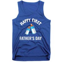 First Year Fathers Day Funny Bottles Milk Best Daddy Cool Gift Tank Top