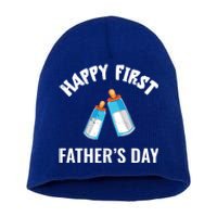 First Year Fathers Day Funny Bottles Milk Best Daddy Cool Gift Short Acrylic Beanie