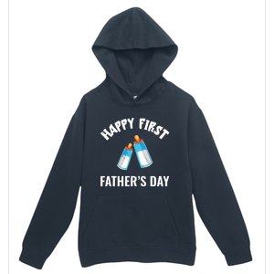 First Year Fathers Day Funny Bottles Milk Best Daddy Cool Gift Urban Pullover Hoodie