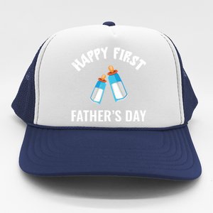 First Year Fathers Day Funny Bottles Milk Best Daddy Cool Gift Trucker Hat